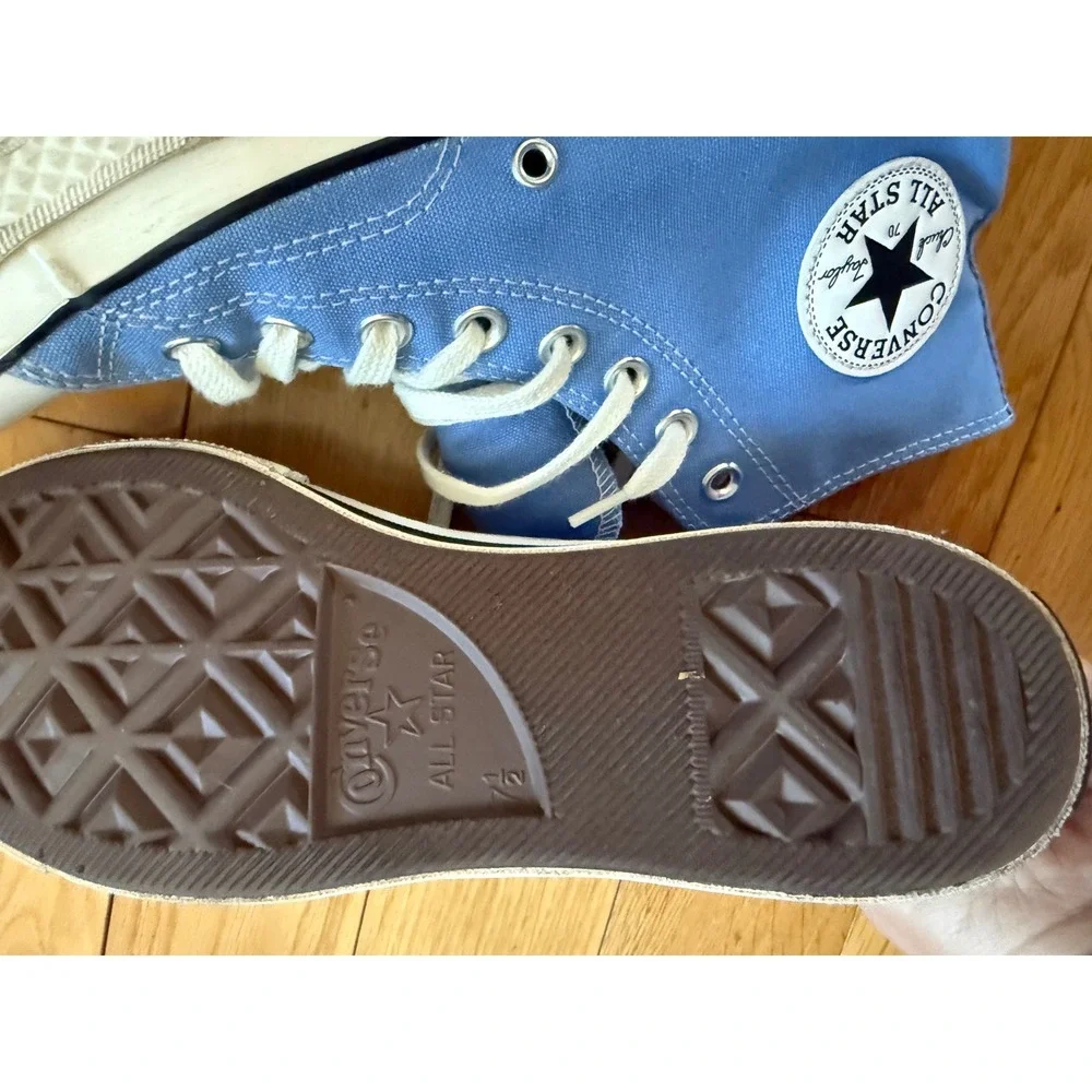 Converse Chuck 70 Hi Top University Blue Canvas Sneakers Mens 7.5 Womens 9 - Picture 8 of 11